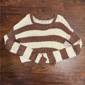 Active USA Brown and Cream Striped Sweater